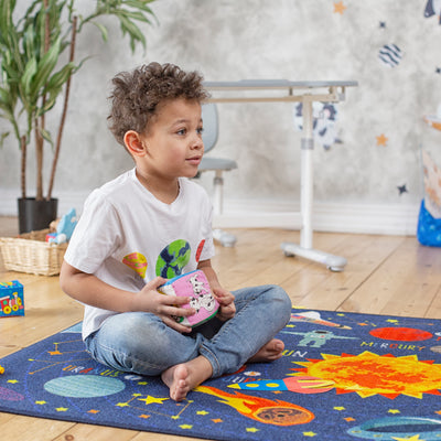 Kids Outer Space Map Area Rug - KC Cubs