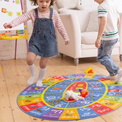 Kids Oval ABC Numbers Shapes Rug - KC Cubs