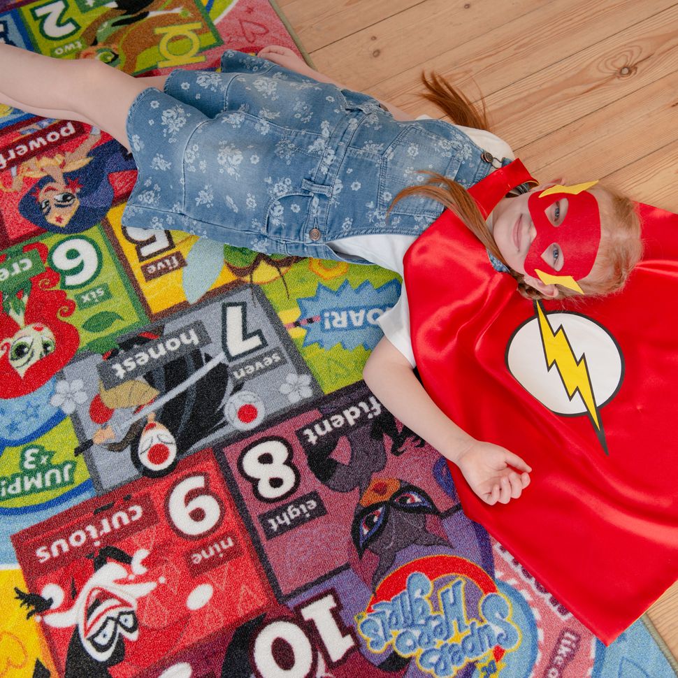 DC Super Hero Hopscotch Educational & Game Kids Game Rug - KC Cubs