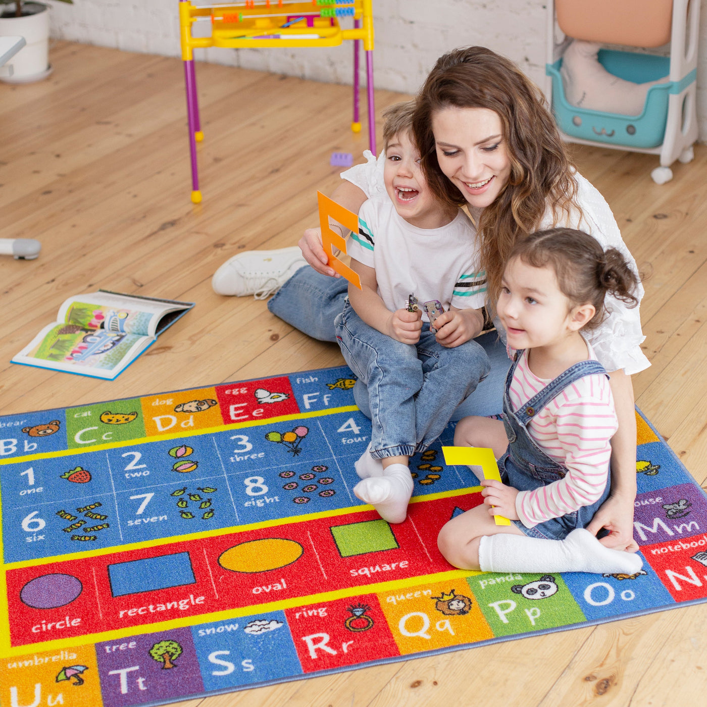 KIDS ABC NUMBERS SHAPES CLASSROOM PLAYROOM RUG - KC CUBS