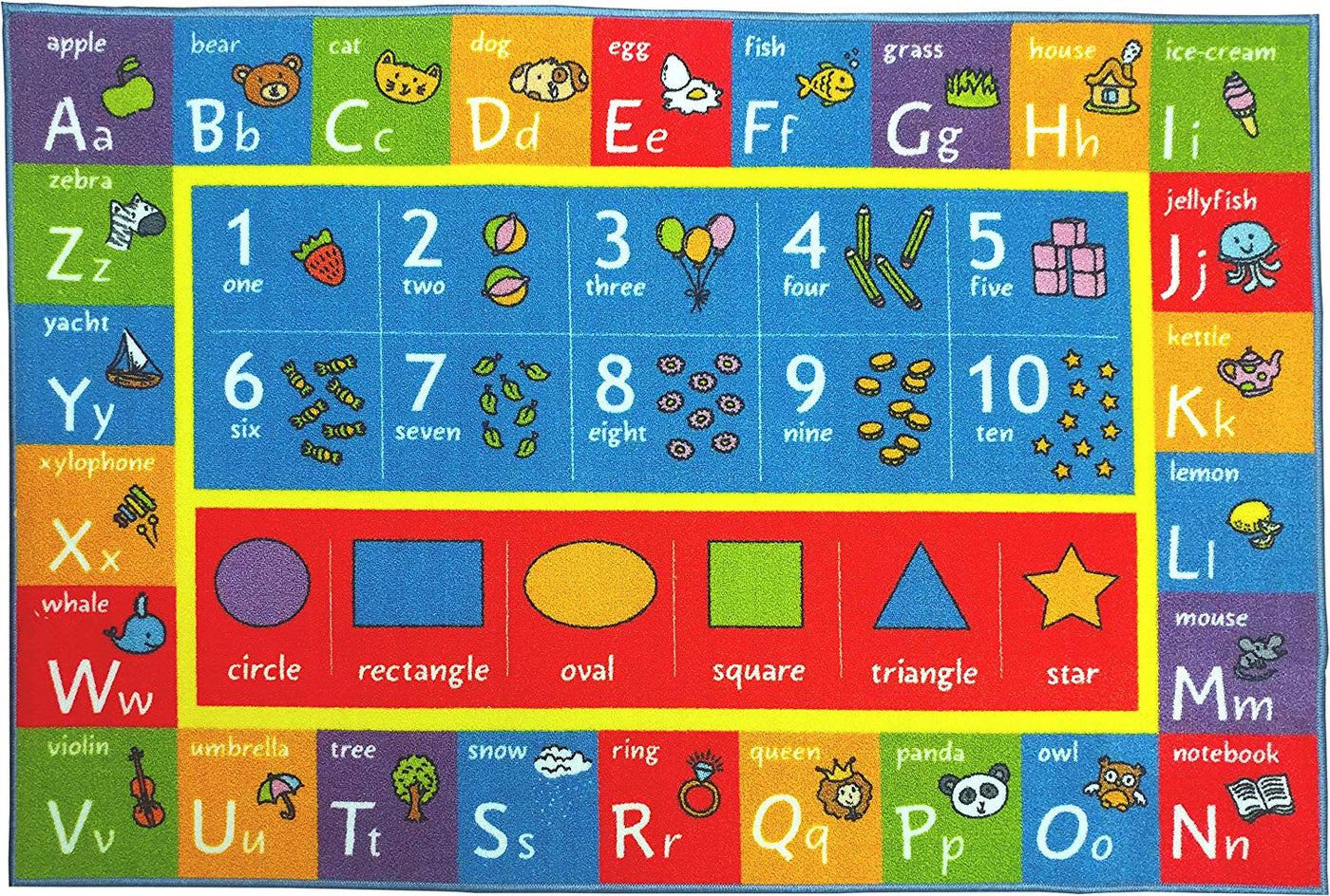 KIDS ABC NUMBERS SHAPES CLASSROOM PLAYROOM RUG - KC CUBS – KC Cubs