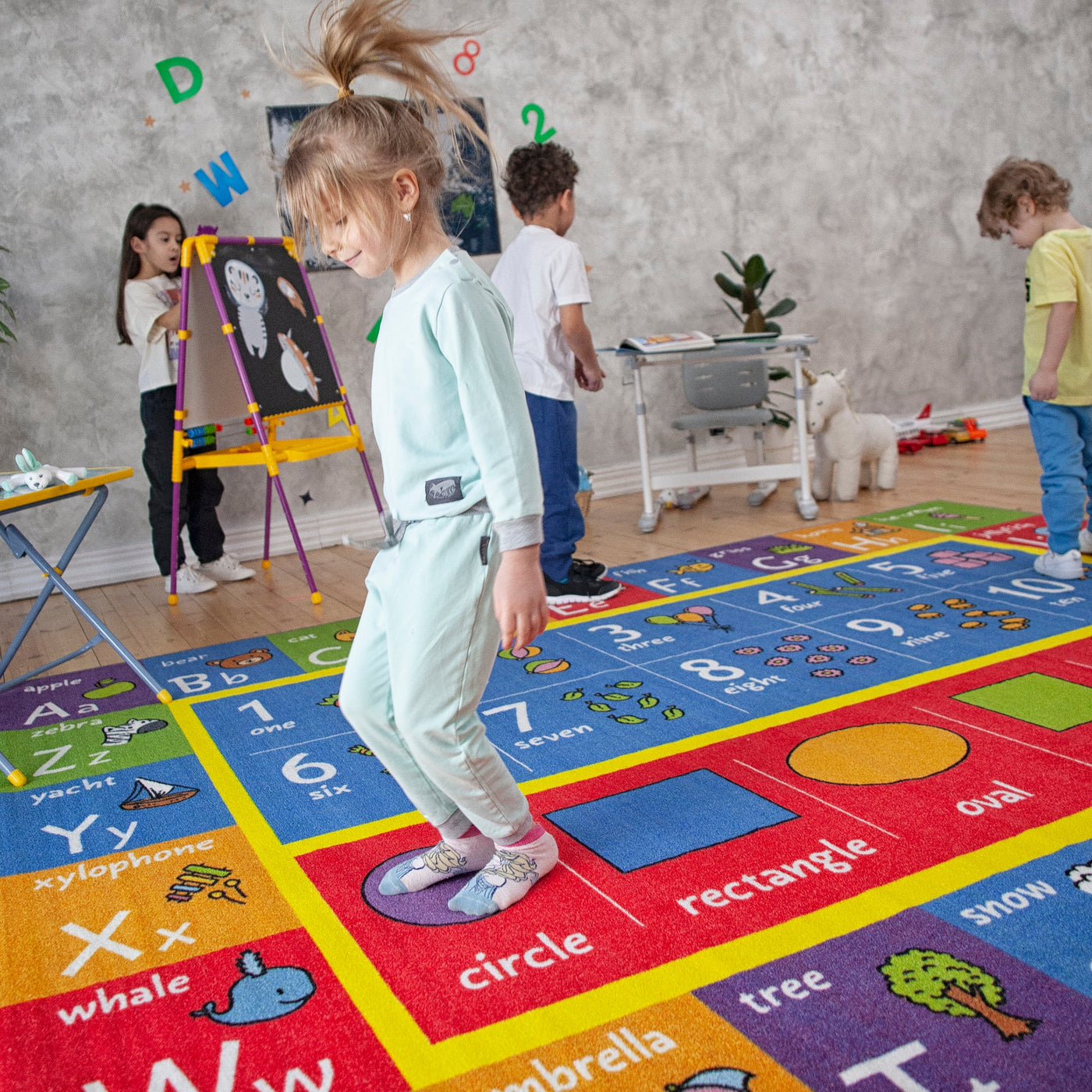 KIDS ABC NUMBERS SHAPES CLASSROOM PLAYROOM RUG - KC CUBS – KC Cubs